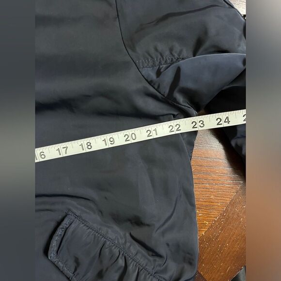 H&M Navy Bomber Jacket moto coat oversized Sz 8 Medium - Picture 9 of 10